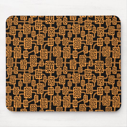 Abstrakt 041113 - Orange in Schwarz Mousepad (Vorne)
