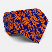 Abstrakt 041113 - Orange on Deep Navy Krawatte (Gerollt)