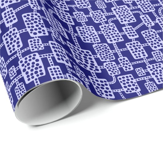 Abstrakt 041113 - Powder Blue on Deep Navy Geschenkpapier (Rolleneckpunkt)