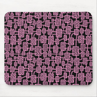 Abstrakt 041113 - Rosa auf Schwarz Mousepad