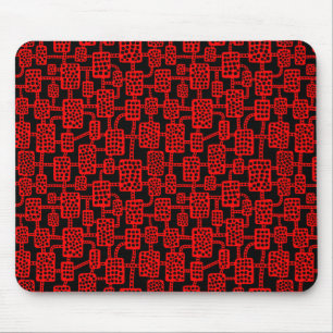 Abstrakt 041113 - Rot auf Schwarz Mousepad