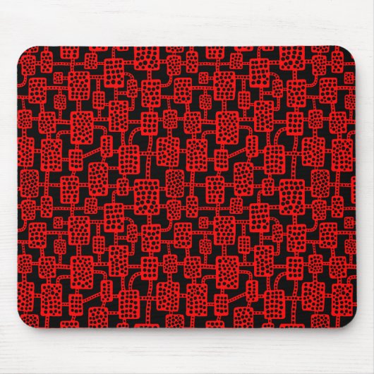 Abstrakt 041113 - Rot auf Schwarz Mousepad (Vorne)