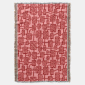 Abstrakt 041113 - Ruby und Warm Pink Decke (Vorderseite Vertikal)