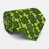 Abstrakt 041113 - Schwarz auf Grün Krawatte (Gerollt)