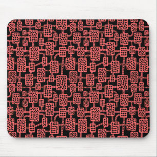 Abstrakt 041113 - Tropisches Rosa auf Schwarz Mousepad