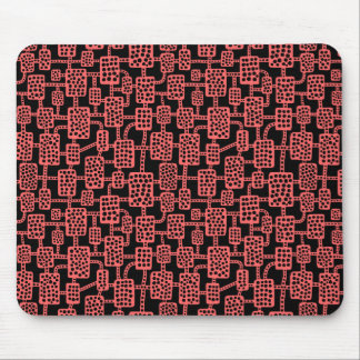 Abstrakt 041113 - Tropisches Rosa auf Schwarz Mousepad