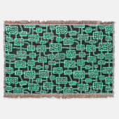 Abstrakt 041113 - Türkis auf Schwarz Decke (Vorderseite)