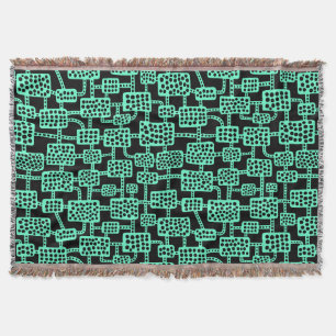 Abstrakt 041113 - Türkis auf Schwarz Decke