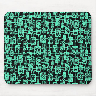 Abstrakt 041113 - Türkis auf Schwarz Mousepad