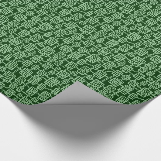 Abstrakt 041113 - Verblasenes Grün auf Dunkelwaldg Geschenkpapier (Ecke)