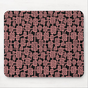 Abstrakt 041113 - Weich rosa auf schwarz Mousepad