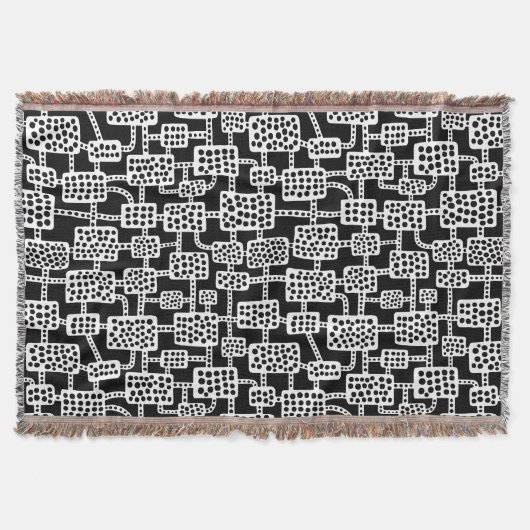 Abstrakt 041113 - Weiß auf Schwarz Decke (Vorderseite)