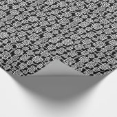 Abstrakt 041113 - Weiß auf Schwarz Geschenkpapier (Ecke)