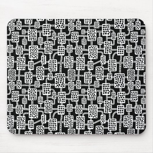Abstrakt 041113 - Weiß auf Schwarz Mousepad (Vorne)