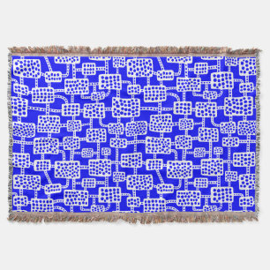 Abstrakt 041113 - White on Blue Decke