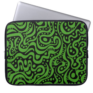 Abstrakt 041211 - Avocado auf Schwarz Laptopschutzhülle