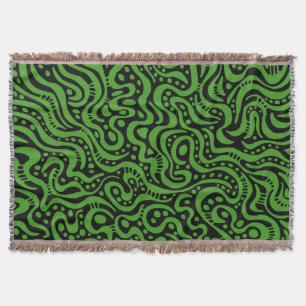 Abstrakt 041211 - Avocado Green mit Schwarz Decke