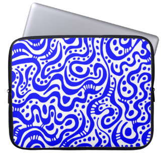 Abstrakt 041211 - Blau und Weiß Laptopschutzhülle