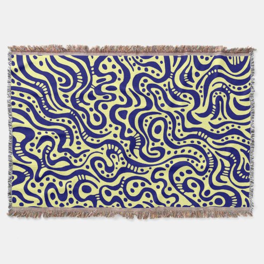 Abstrakt 041211 - Deep Navy Blue on Light Yellow Decke (Vorderseite)