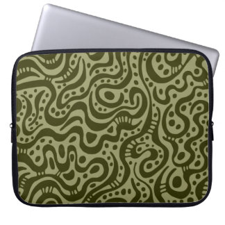 Abstrakt 041211 - Dk Olive on Khaki Laptopschutzhülle