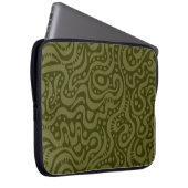 Abstrakt 041211 - Dp Olive on Dk Olive Laptopschutzhülle (Vorne Rechts)