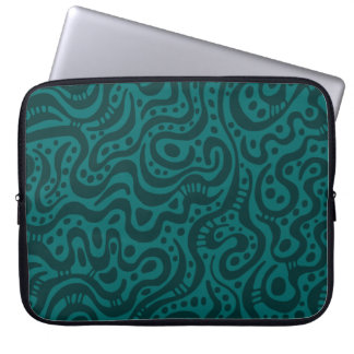 Abstrakt 041211 - Dunkelgrün auf Moss Green Laptopschutzhülle
