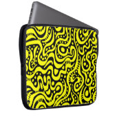 Abstrakt 041211 - Gelb und Weiß Laptopschutzhülle (Vorne Rechts)