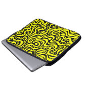 Abstrakt 041211 - Gelb und Weiß Laptopschutzhülle (Vorne Knopf)