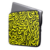 Abstrakt 041211 - Gelb und Weiß Laptopschutzhülle (Vorderseite Links)