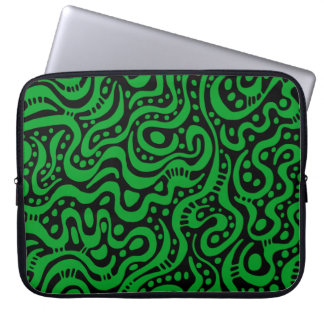 Abstrakt 041211 - Gras grün auf Schwarz Laptopschutzhülle