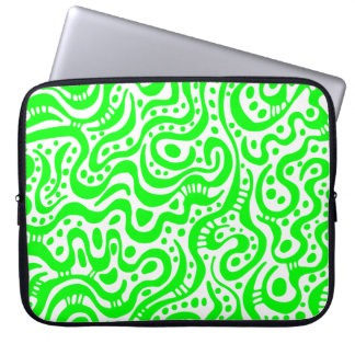 Abstrakt 041211 - Grün und Weiß Laptopschutzhülle
