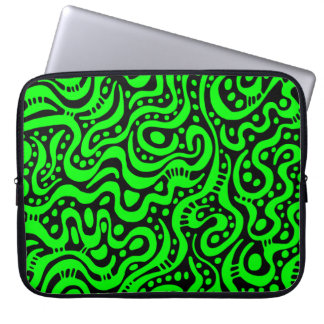 Abstrakt 041211 - Grün und Weiß Laptopschutzhülle