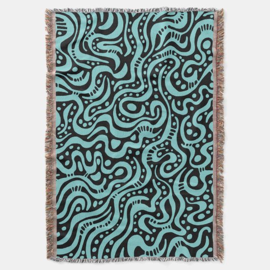 Abstrakt 041211 - Light Blue Green on Black Decke (Vorderseite Vertikal)