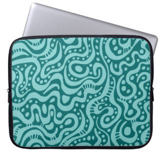Abstrakt 041211 - Lt Blue Green on Moss Green Laptopschutzhülle