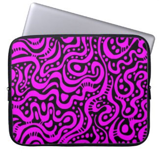 Abstrakt 041211 - Magenta und Schwarz Laptopschutzhülle