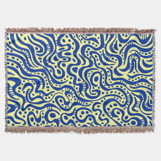 Abstrakt 041211 - Navy Blue on Light Yellow Decke (Vorderseite)
