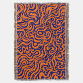 Abstrakt 041211 - Orange and Deep Navy Decke (Vorderseite Vertikal)