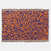 Abstrakt 041211 - Orange and Deep Navy Decke (Vorderseite)