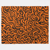 Abstrakt 041211 - Orange auf Schwarz Fleecedecke (Vorderseite (Horizontal))