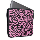 Abstrakt 041211 - Rosa und Schwarz Laptopschutzhülle (Vorne Rechts)