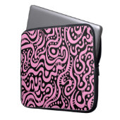 Abstrakt 041211 - Rosa und Schwarz Laptopschutzhülle (Vorderseite Links)