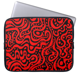 Abstrakt 041211 - rot und weiß laptopschutzhülle