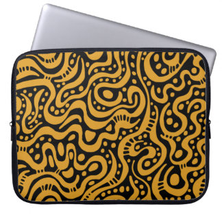 Abstrakt 041211 - Schwarz-Gold Laptopschutzhülle