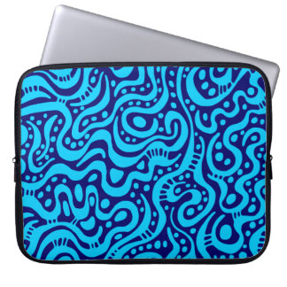 Abstrakt 041211 - Sky Blue on Deep Navy Laptopschutzhülle
