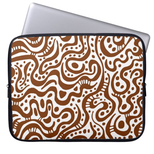 Abstrakt 041211 - Walnut on White Laptopschutzhülle (Vorderseite)