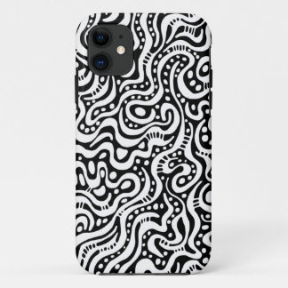 Abstrakt 041211 - Weiß auf Schwarz Case-Mate iPhone Hülle