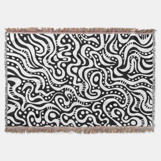 Abstrakt 041211 - Weiß auf Schwarz Decke (Vorderseite)