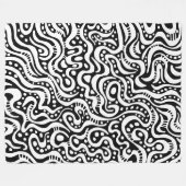 Abstrakt 041211 - Weiß auf Schwarz Fleecedecke (Vorderseite (Horizontal))