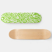 Abstrakt 041211v1 - Martian Green on White Skateboard (Horizontal)