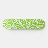 Abstrakt 041211v1 - Martian Green on White Skateboard (Horizontal)